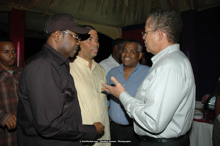The Hon. Orette Bruce Goldwin, M.P., Prime Minister of Jamaica, Minister of Tourism, Hon. Edmund Bartlett, and Director of Tourism, Basil Smith at the Air Jamaica Jazz and Blues Festival 2008 The Art of Music - Thrusday, January 24, 2008 - Air Jamaica Jazz & Blues 2008 The Art of Music venue at the Aqaueduct on Rose Hall Resort & Counrty Club, Montego Bay, St. James, Jamaica W.I. - Thursday, January 24 - Saturday, January 26, 2008 - Photographs by Net2Market.com - Claudine Housen & Barry J. Hough Sr, Photographers - Negril Travel Guide, Negril Jamaica WI - http://www.negriltravelguide.com - info@negriltravelguide.com...!